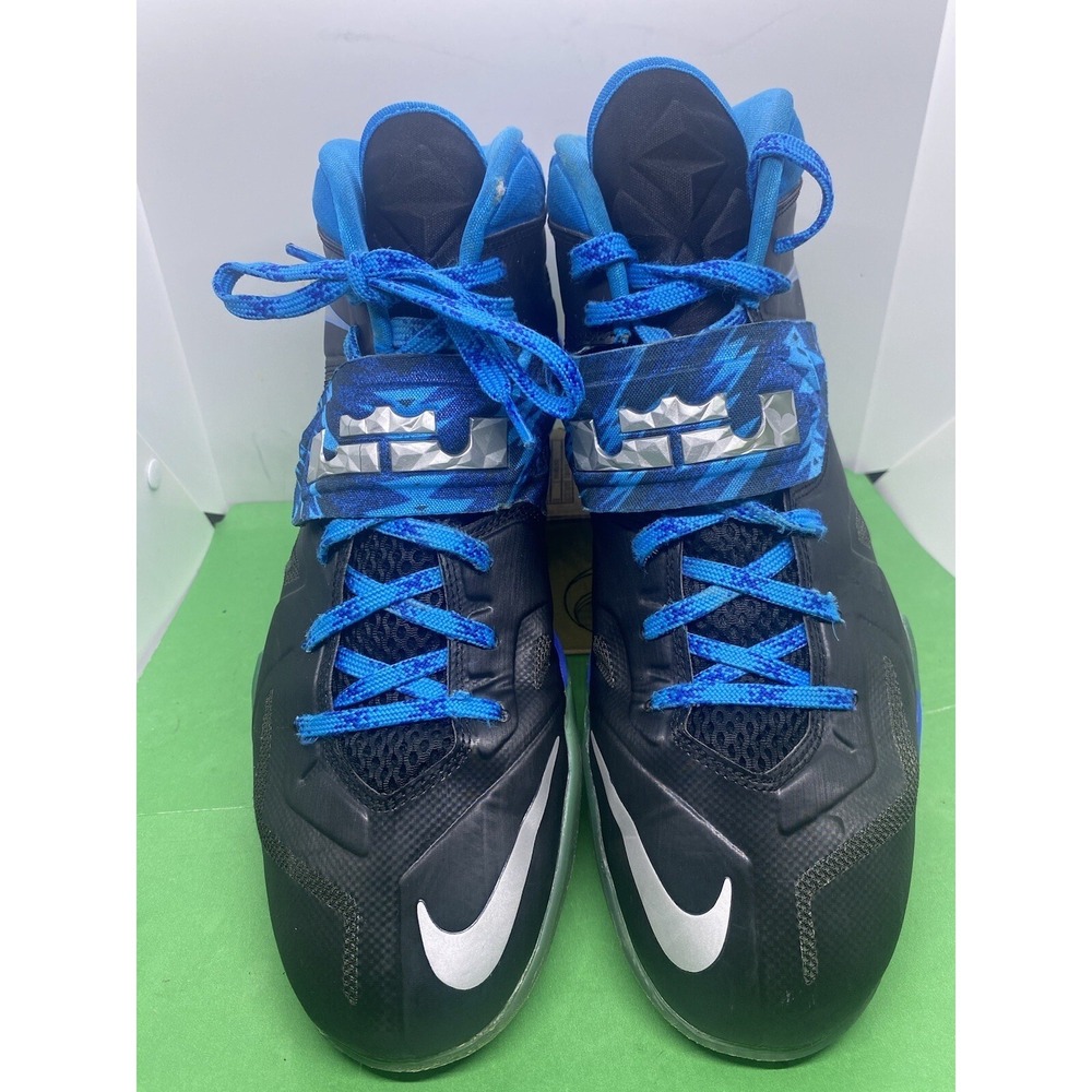 Nike LeBron Soldier VII 7 Black Blue Silver Mens Size 14 609679-002 2013